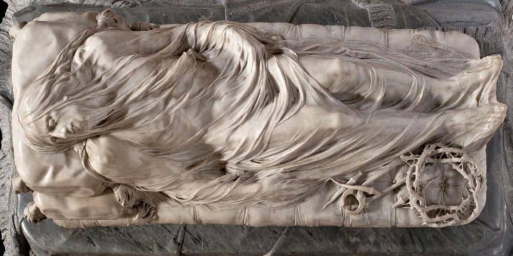 veiled christ marble sculpture
