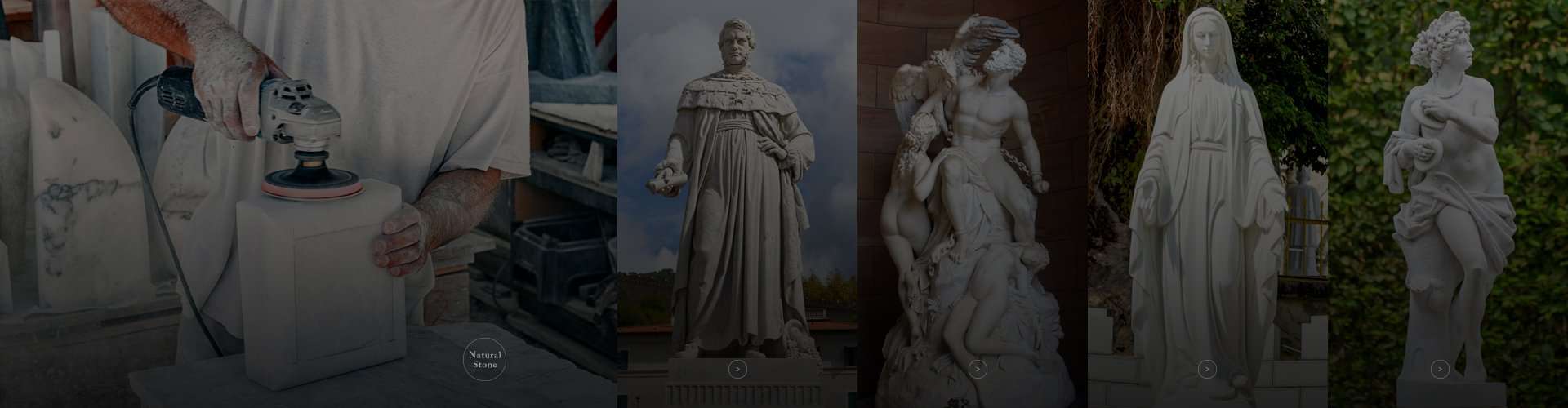 Marble sculpture banner