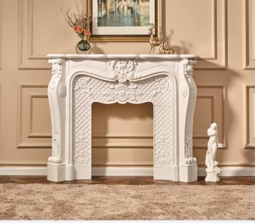 French Classical Marble Fireplace