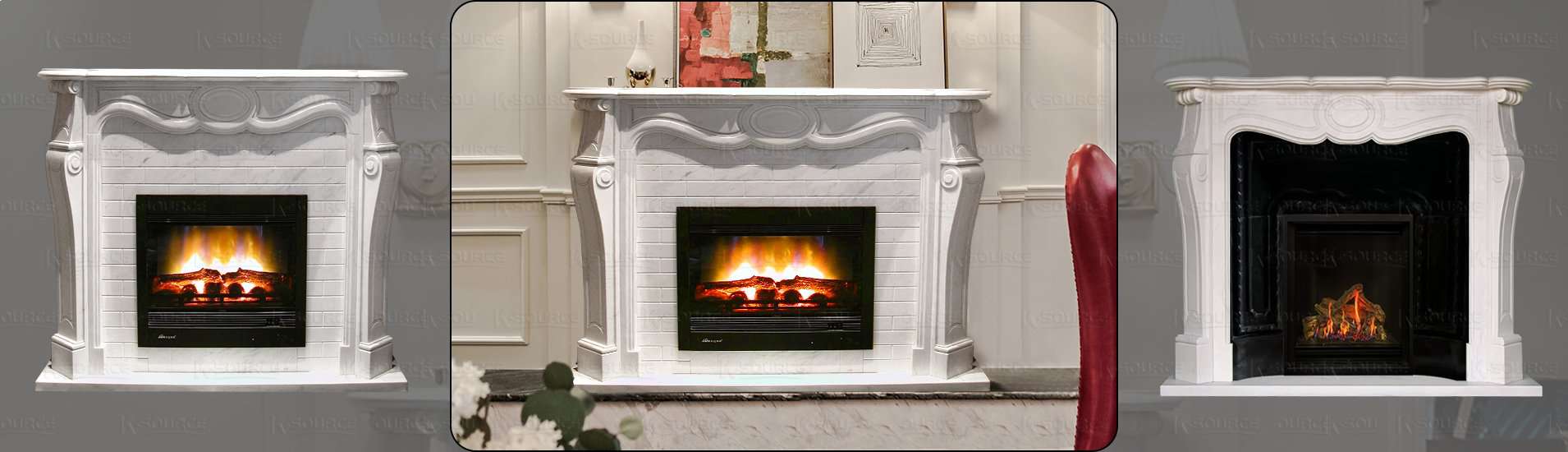 French modern fireplace surround
