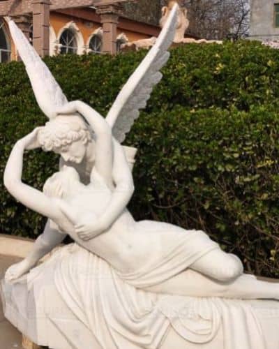 Marble Cupid and Psyche Statue