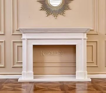 Minimalist Modern Marble Fireplace