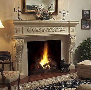 fireplace with marble surround