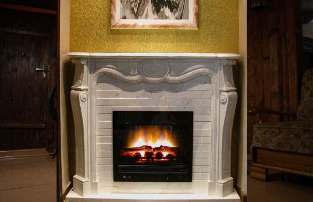 modern French fireplace
