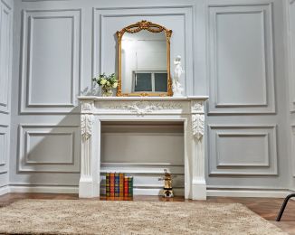 white Loui fireplace