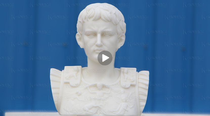 glossy white marble sculpture Augustus