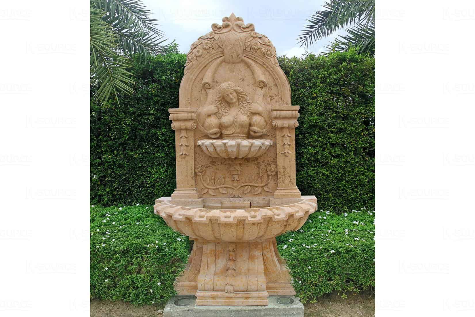 Small outdoor wall fountain