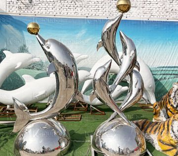 Stainless Steel Dolphin Sculpture