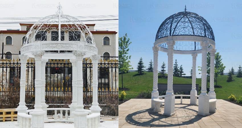 European carved marble pavilion