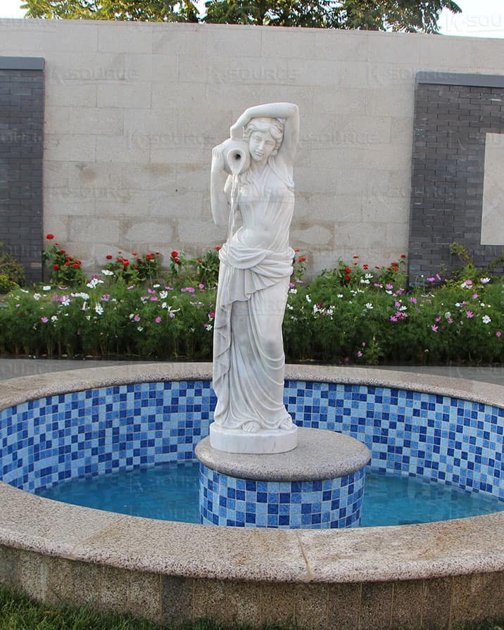 Lady Fountain Statue Holding A Clay Pot