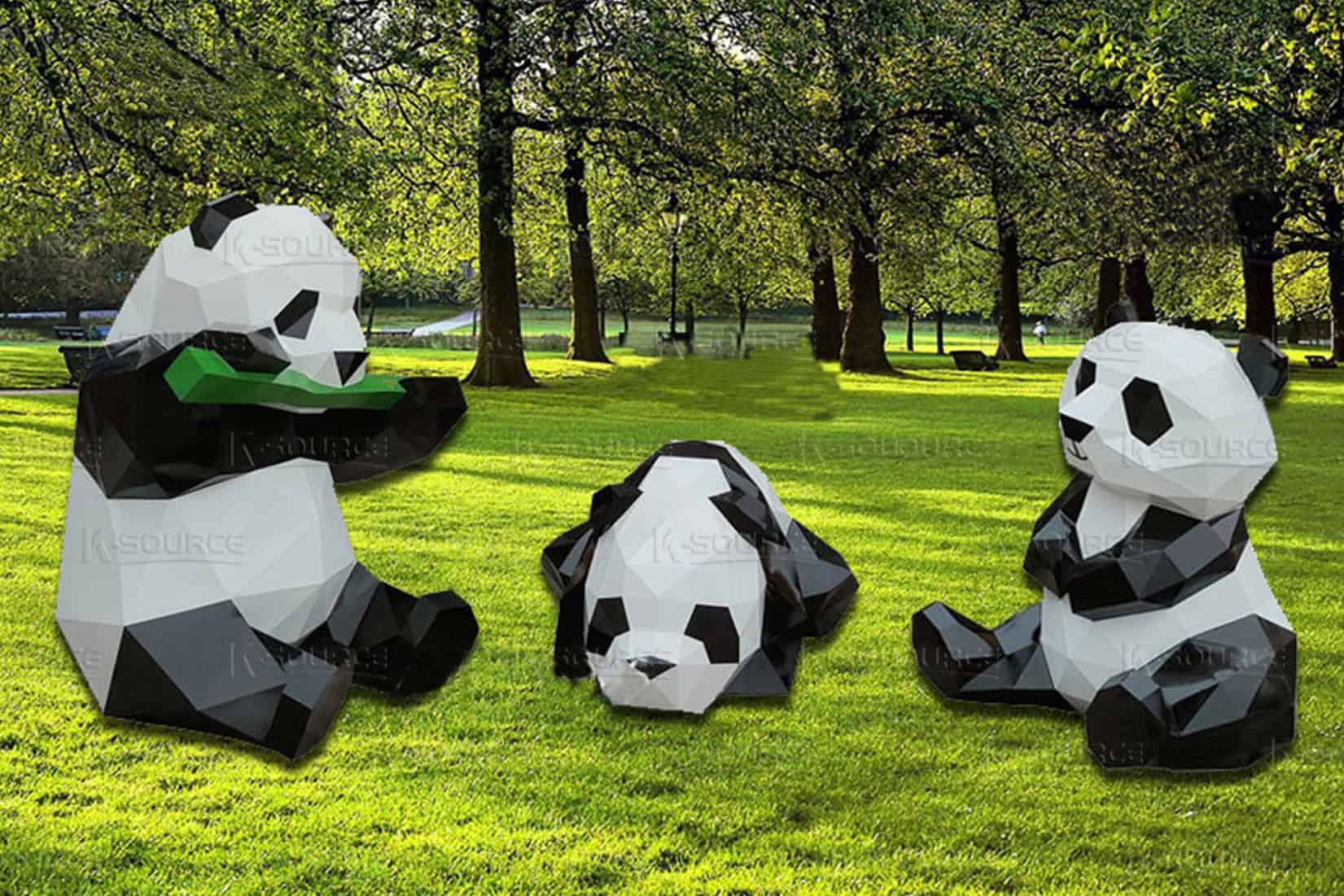 Highly realistic animal metal crafts and various panda-shaped sculptures