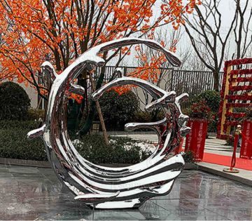 Stainless Steel Water Drop Spray Sculpture