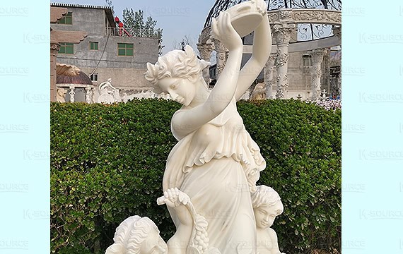 This marble statue is carved from Sichuan white marble.