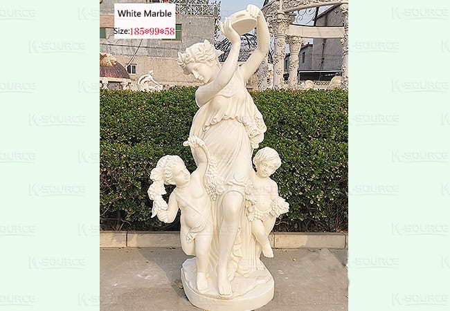 Marble statue of mother and child dancing style
