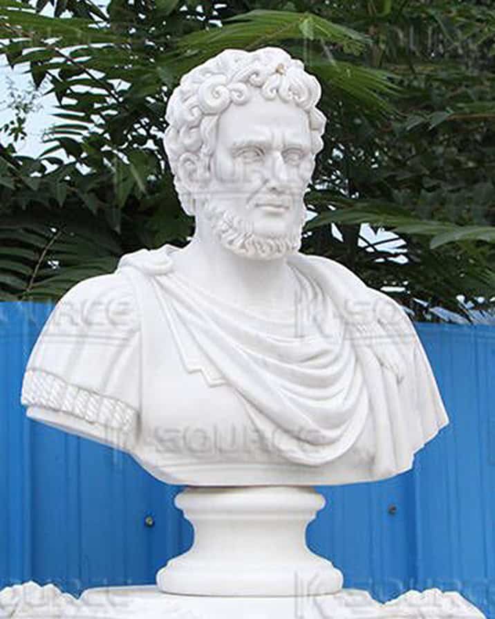 Most of the statues are made of white marble.