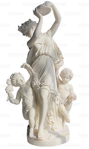 This dancing statue carved from superior quality white marble has a beautiful gloss.