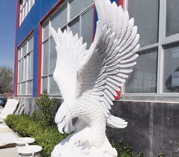 Marble eagle statues have a smooth and bright appearance