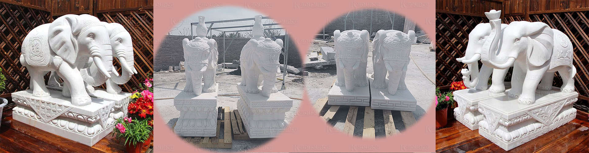 Stone elephant representing good luck and wealth