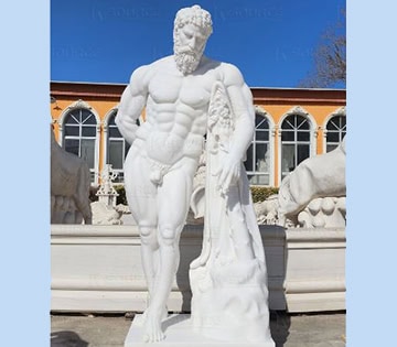 The marble statue of Heracles depicts Hercules exhausted after completing the Twelve Labours.