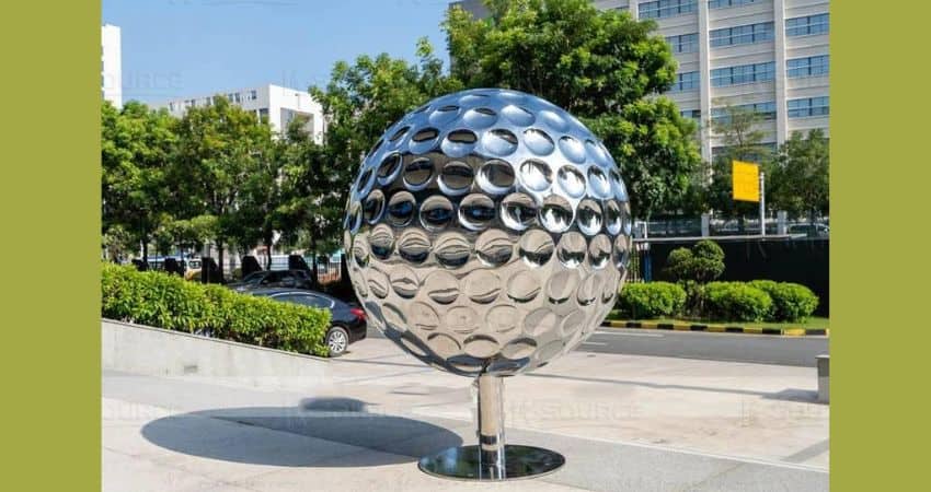 Mirror Stainles Steel Golf Ball Sculpture