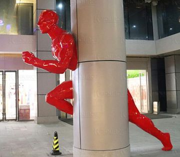 Stainless steel running man wall art
