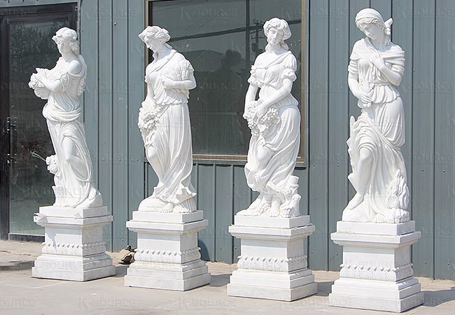 The four goddess sculptures of different shape