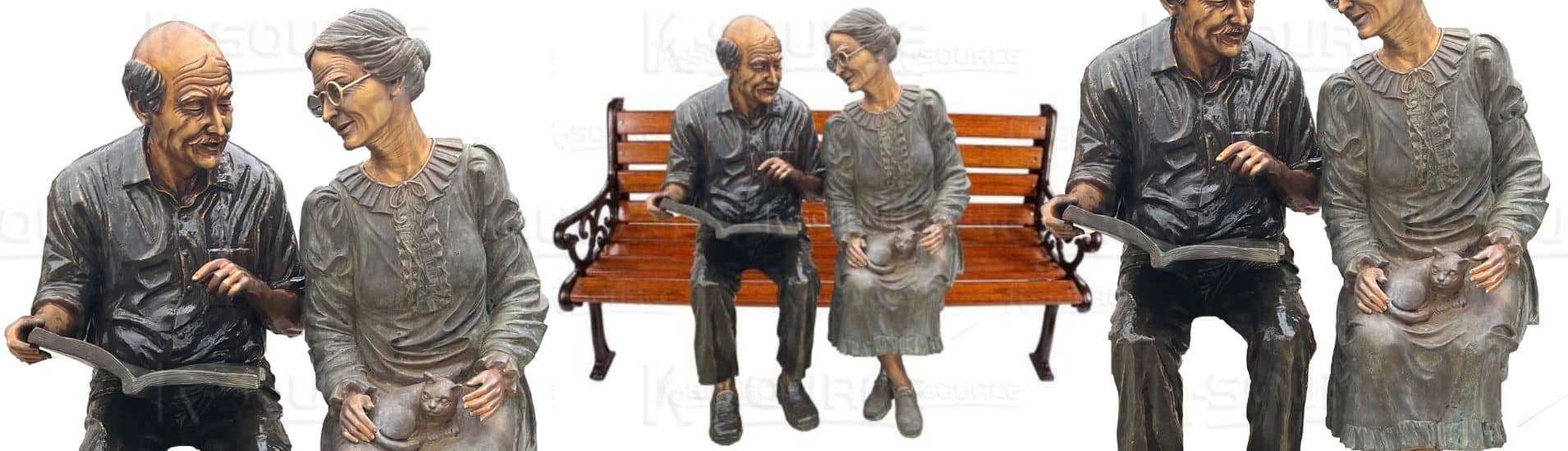 Bronze Custom Elderly Couple Statue