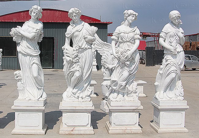 The four goddess sculptures of different shape