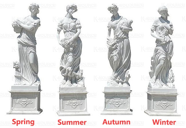 The four goddess sculptures of different shape