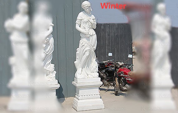 The winter goddess's clothes and accessories are obviously heavier