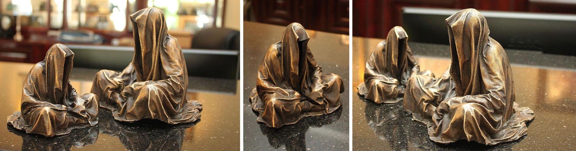 Bronze Guardians of Time Sculpture Desktop Decorations
