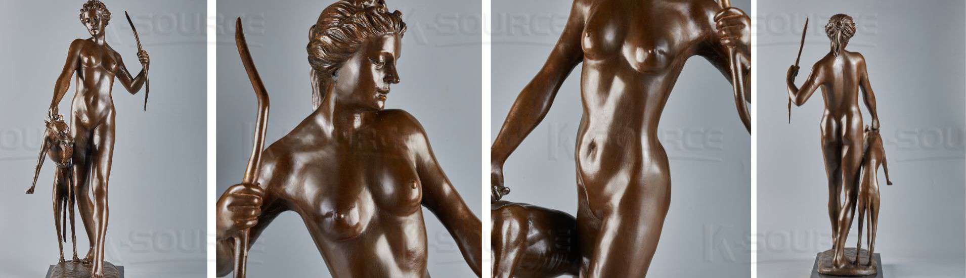 Bronze Statue of Nude Diana Huntress