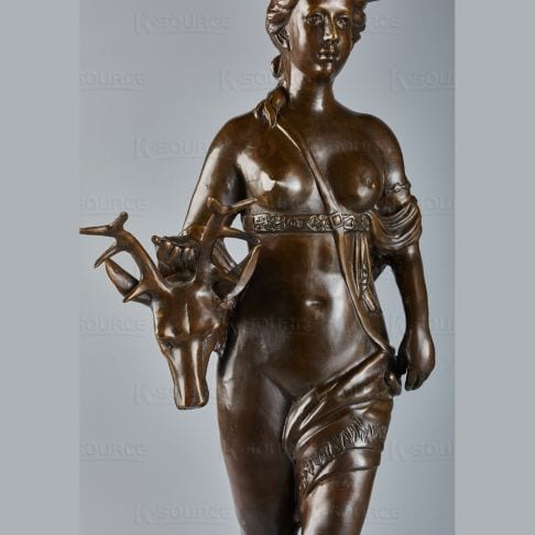 Bronze Diana with Deer Head