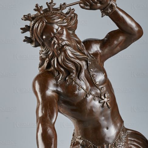 Strong Poseidon Sea God Sculpture