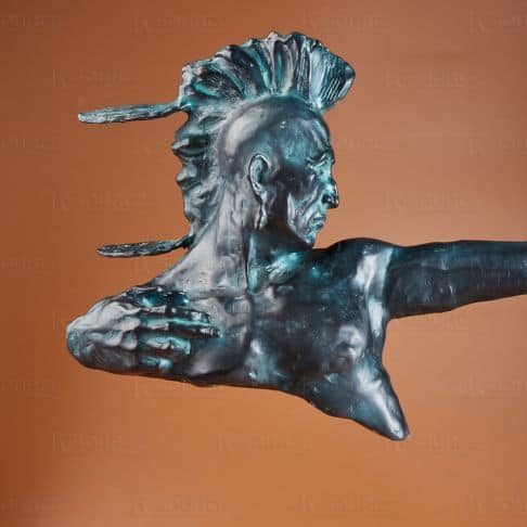 Native American Archer Bronze Sculpture