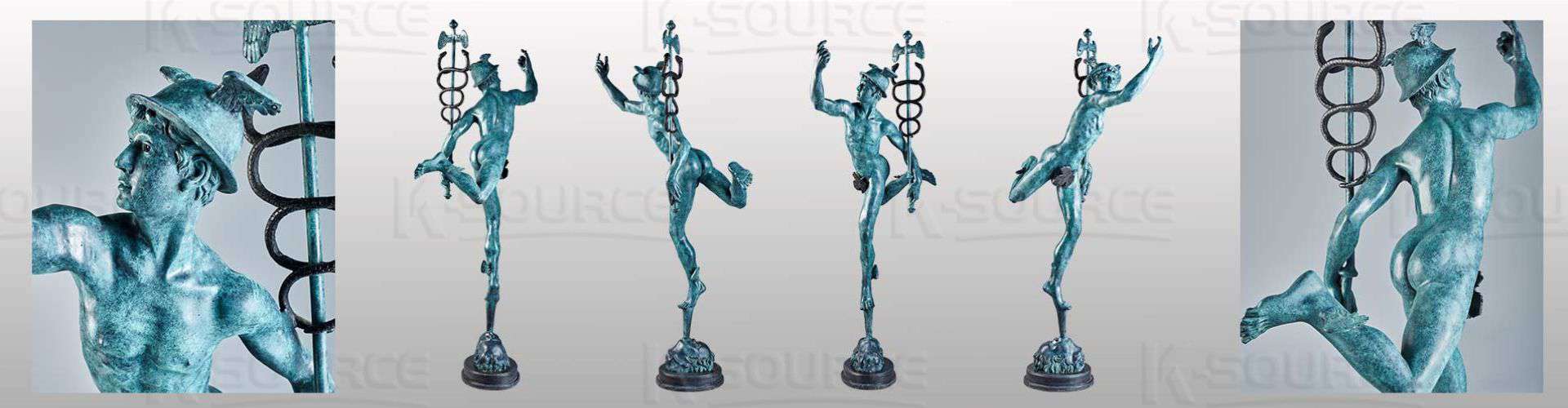 Roman Methology Mercury Bronze Sculpture