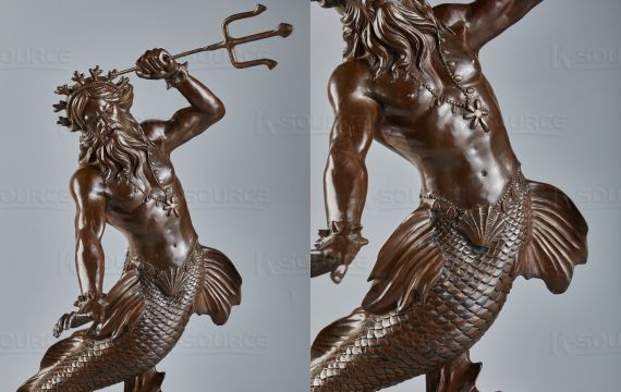 70 cm Bronze Poseidon Sculpture