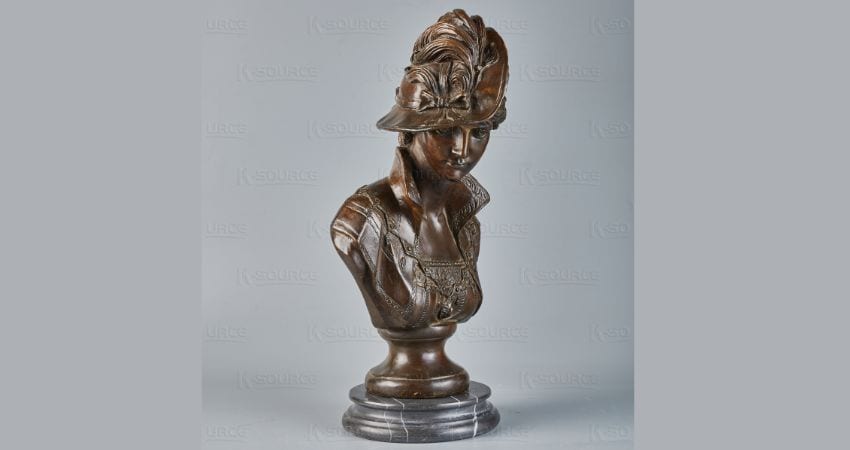 Small Lady Bronze Bust Sculpture