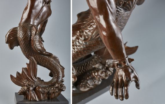 Antique Poseidon Bronze Statue