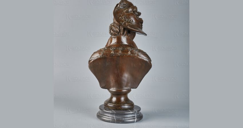 Vintage Lady Bronze Bust