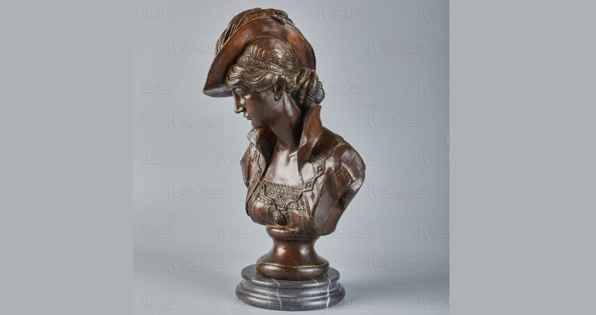 Woman Head Bronze Sculpture