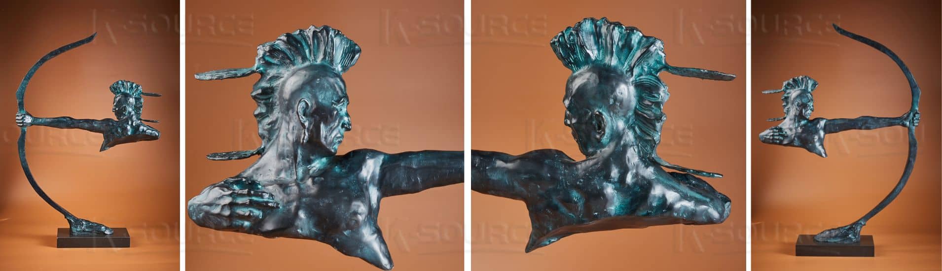 Native American Indian Bronze Statue