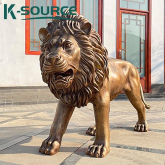 Large bronze lion statue