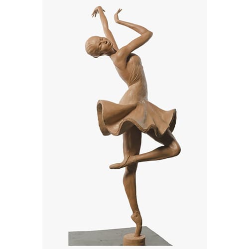 Clay model of bronze ballerina statue