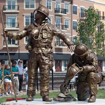 bronze firefighter statue