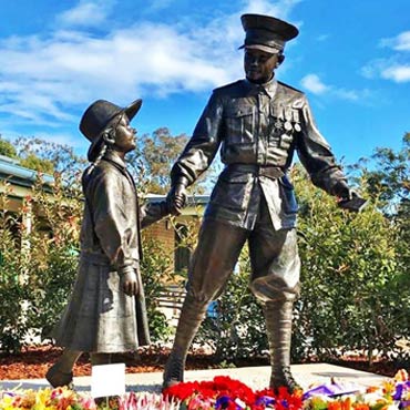 bronze ANZAC soldiers sculptures