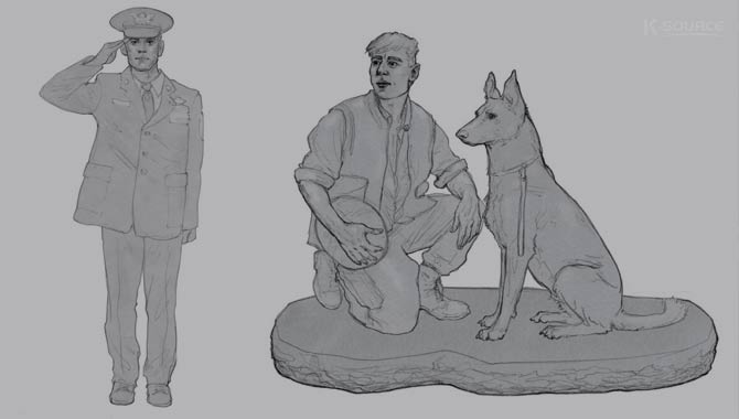Design bronze military statues