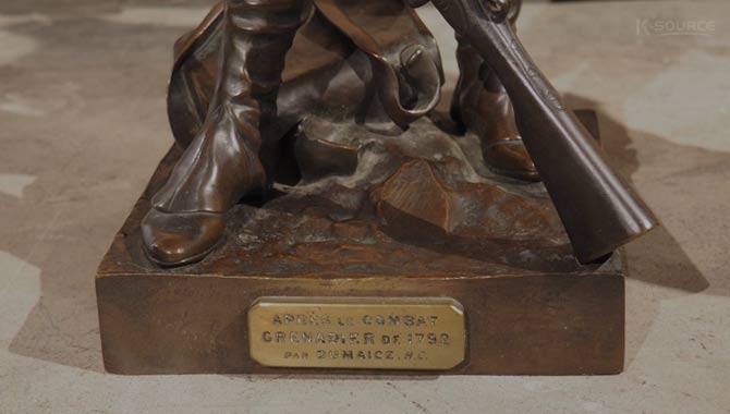 Bronze statues engraved