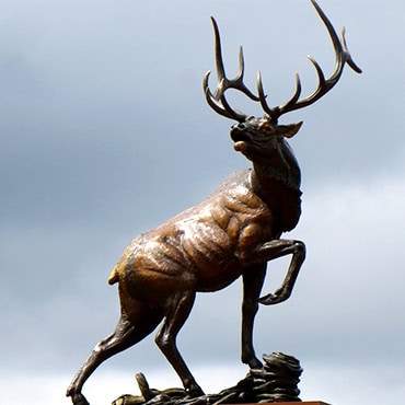 bronze elk statue garden